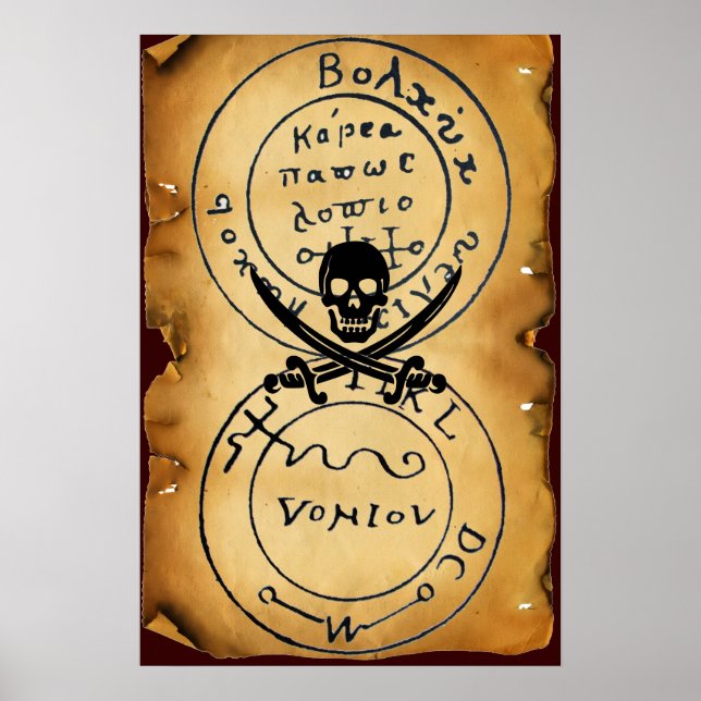 PÓSTER TALISMÃ ANTIGO / MAPA DO TESOURO PIRATA (Frente)