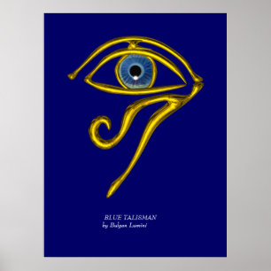 POSTER TALISMÃ AZUL / OLHO DE HÓRUS DOURADO