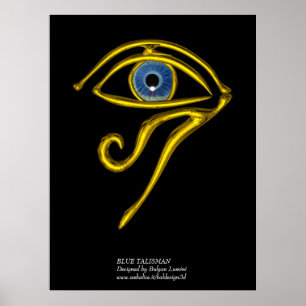 PÓSTER TALISMÃ AZUL/OLHO DOURADO DE HORUS