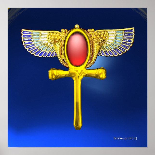 POSTER TALISMÃ VERMELHO/ASA DE ANKH EGÍPCIA, CORNUCOPIA A (Frente)