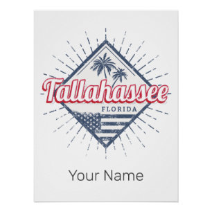 Póster Tallahassee City Flórida Estados Unidos Vintage EU