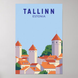 Poster Tallinn Estônia Retro Viagem Art Vintage