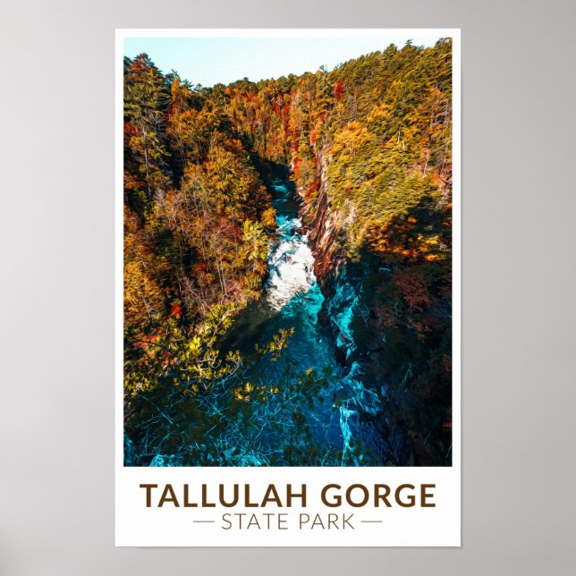 Poster Tallulah Gorge State Park Georgia Watercolor (Frente)