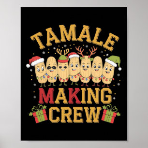 Poster Tamale Fazer Crew Engraçado Pijama de Natal Mexica