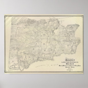 Póster Tamalpais Terra e mapa de Água Empresa