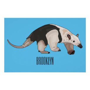 Póster Tamandua ilustração de desenho animado