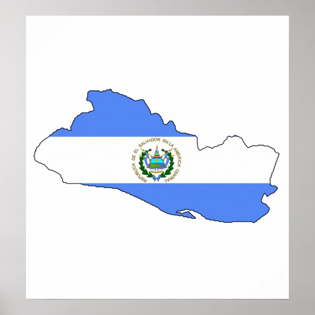 Poster Tamanho do cheio do Mapa de Sinalizador de El Salv (Frente)