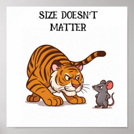 Poster Tamanho não importa - Design de Tigre e Rato Engra