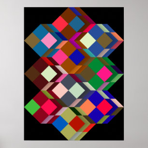 Poster Tamanho padrão da Op-Arte (arte geométrica ópti