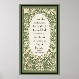 Poster Tamanho Personalizado da Cotação de Borda Floral d