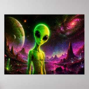 Poster Também estou curioso sobre você, alienígena verde