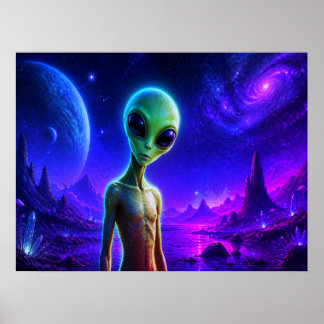 Poster Também estou curioso sobre você, alienígena verde
