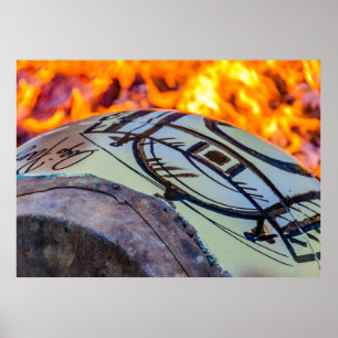 Poster Tambor de candombe temperando na rua, montevide