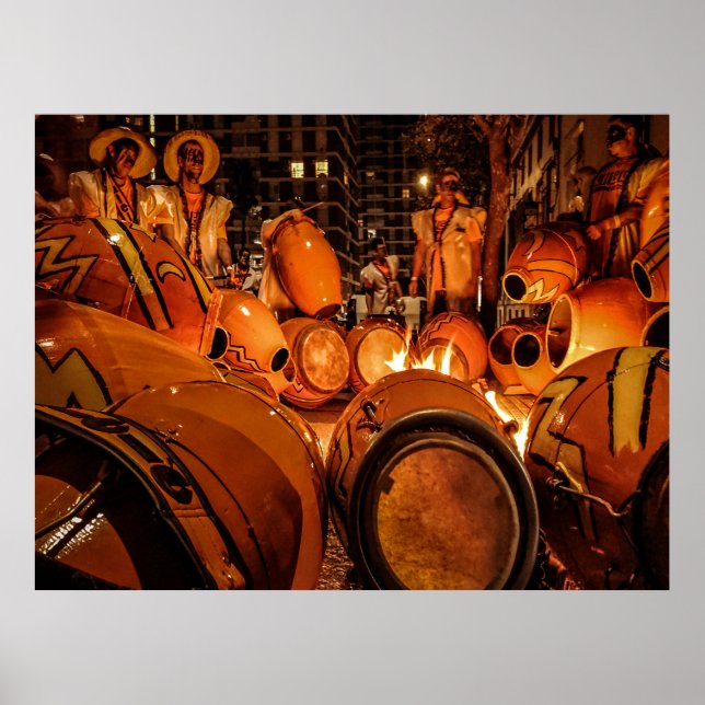 Poster Tambores de candombe temperados, montevideo, urugu (Frente)