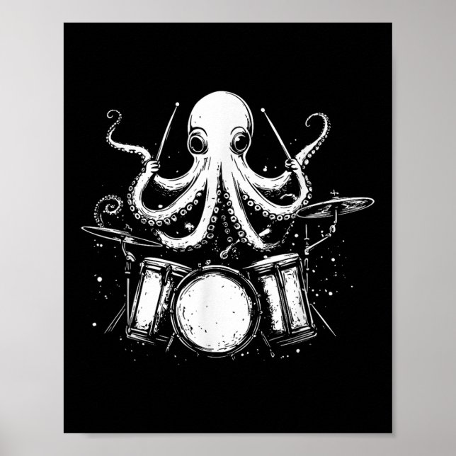 Poster Tambores De Polvo Engraçado Batendo Música (Frente)