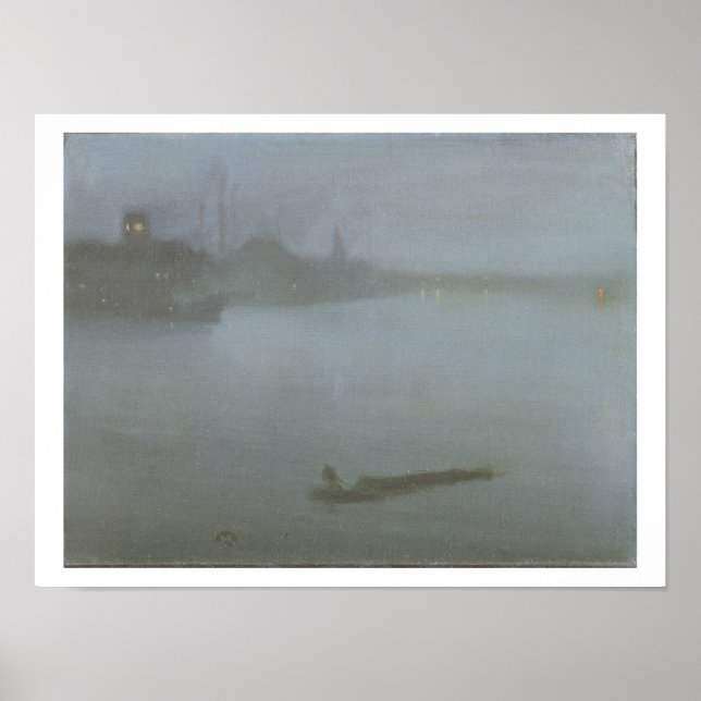 Póster Tâmisas - Noturna em azul e Prata, c.1872/8 (oi) (Frente)