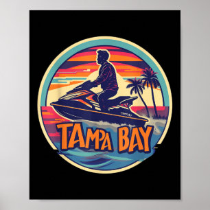 Poster Tampa Bay Flórida Jetski Barco Água Golfo Águas