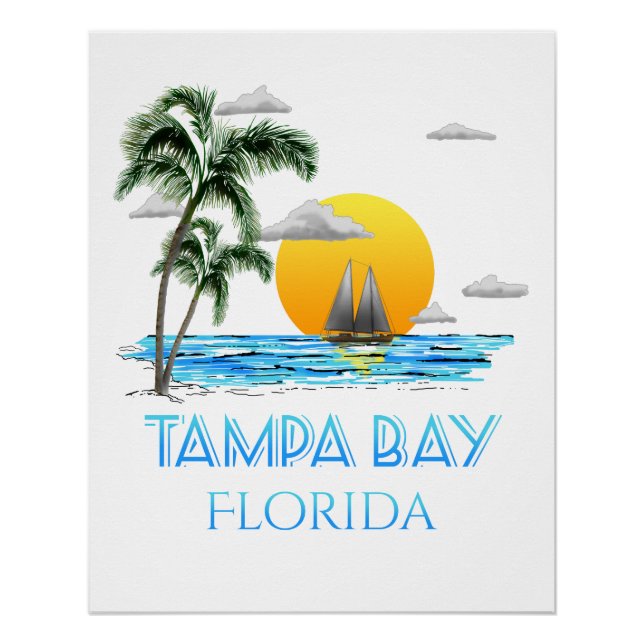 Póster Tampa Bay Florida Sailing (Frente)
