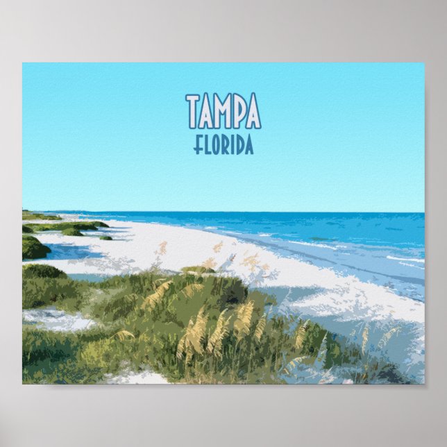 Poster Tampa Beach Florida Vintage (Frente)