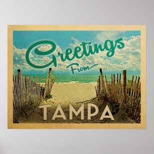 Poster Tampa Beach Vintage Travel