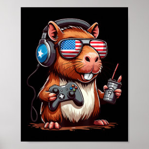 Poster Tampa Capivara Gamer do 4 de Julho – Anima Patriót