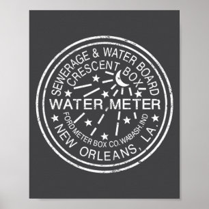 Poster Tampa de Bueiro de Nova Orleans Angustiada Água Vi