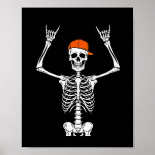 Poster Tampa de Caveira de Rocker Skater Legal Halloween