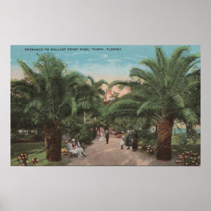 Póster Tampa, FL - ideia da entrada do parque do ponto do