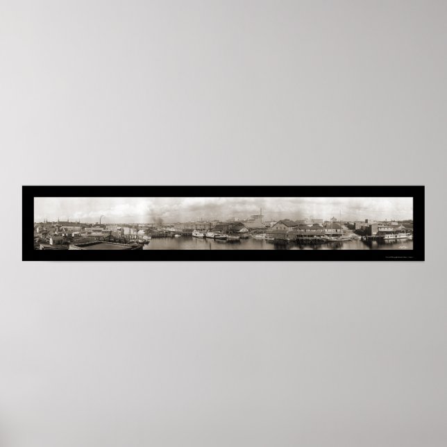 Poster Tampa FL Waterfront Foto 1913 (Frente)
