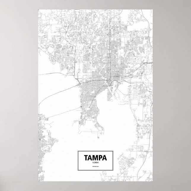 Poster Tampa, Flórida (preto no branco) (Frente)