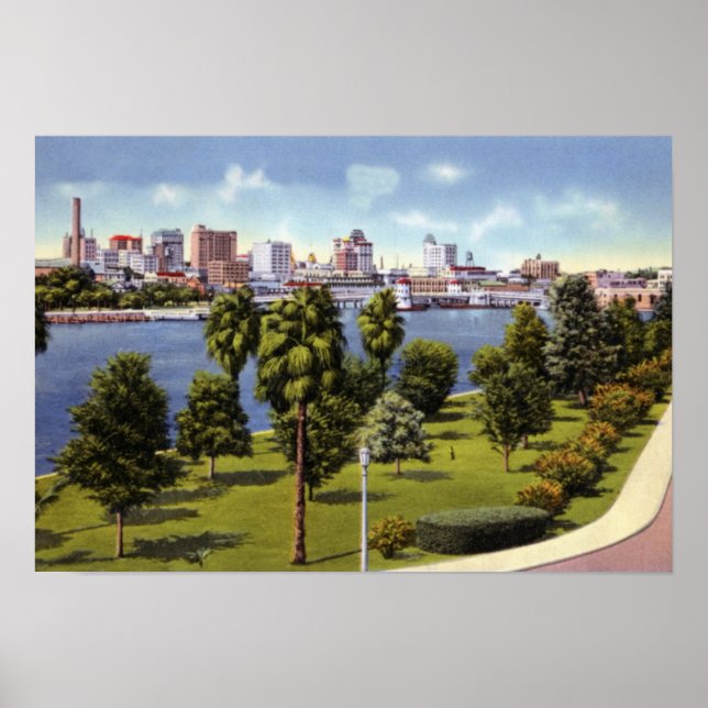 Poster Tampa Florida Skyline, da Ilha Davis (Frente)