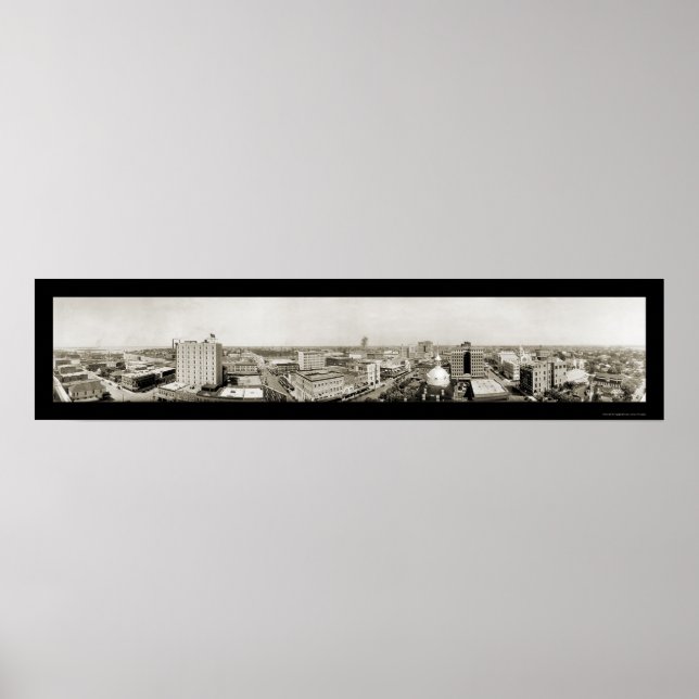 Póster Tampa, Foto Skyline da Flórida 1921 (Frente)