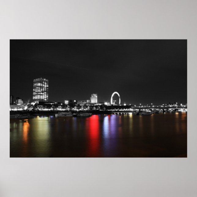 Poster Tampas colorsplas do horizonte de Londres (Frente)