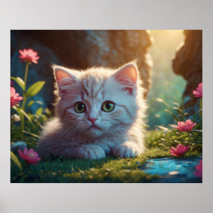 Poster *~* Tan Kitty AP68 5:4 Gatinho Felino Fofo