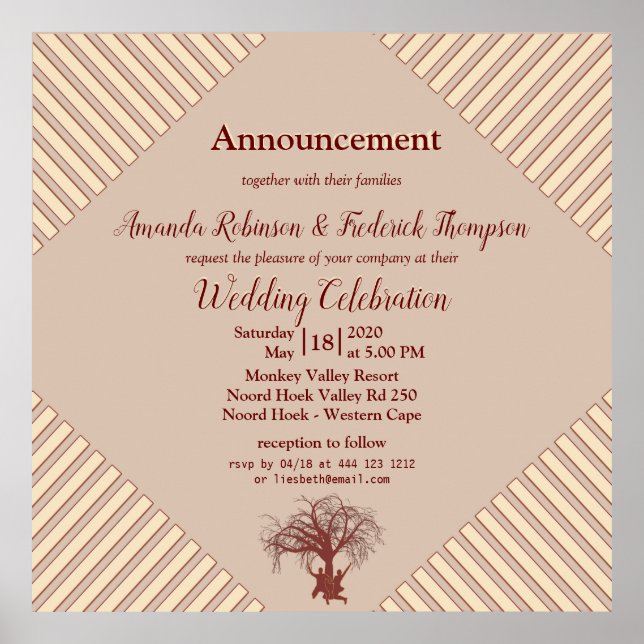 Poster Tan - Marsala Wine e uma moderna tonalidade rosa (Frente)