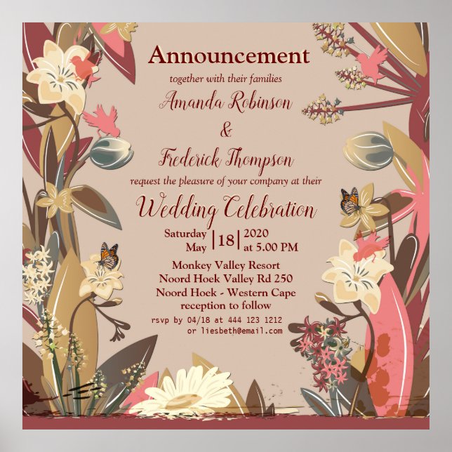 Poster Tan - Marsala Wine & twist of Hues of Pink (Frente)