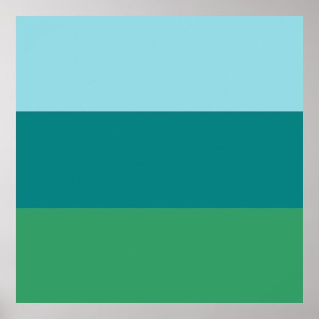 Poster Tanager Turquesa, Azul Teal e Verde Kelly Horiz (Frente)