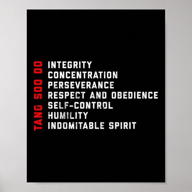 Poster Tang Soo Do Martial Arts 7 Tenets (Frente)