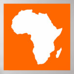 Poster Tangerine África Audaciosa<br><div class="desc">O mapa africano traçado em branco com cores contrastantes na paleta "Safari" de Emporio Moffa inspirada pela ousada aventura e natureza selvagem do continente.</div>