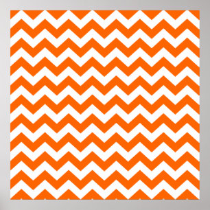 Póster Tangerine Safari Chevron