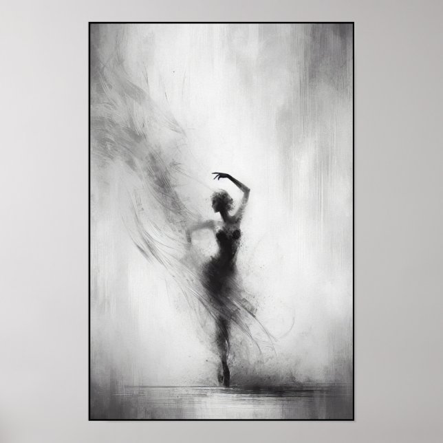 Poster Tango Dancer em Movimento Expressivo (Frente)