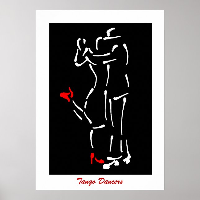 Poster Tango! Design de Dançarinos (Calçados Vermelhos) (Frente)