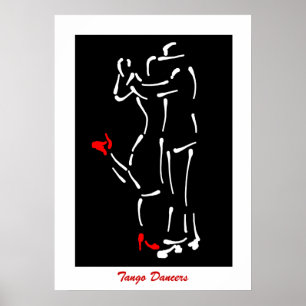 Poster Tango! Design dos dançarinos (calçados vermelhos