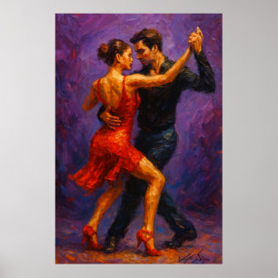 Poster Tango Paixão Vestido Vermelho Dança