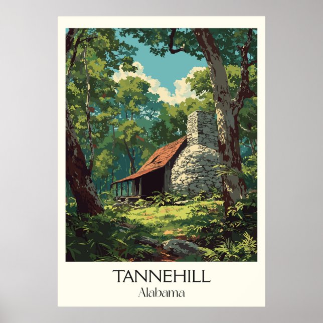 Poster Tannehill Alabama Historic Furnace (Frente)