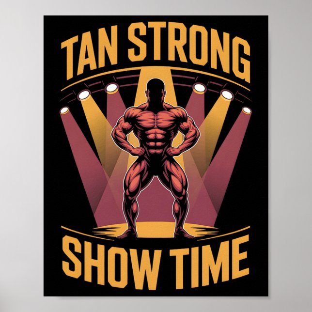 Poster Tanning Bed Tan Fortes Atletas em Gym Goers Bronze (Frente)