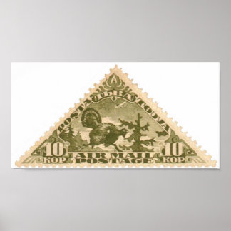 Póster Tannu Tuva 10 Turquia Carimbo de Triângulo Oleícol