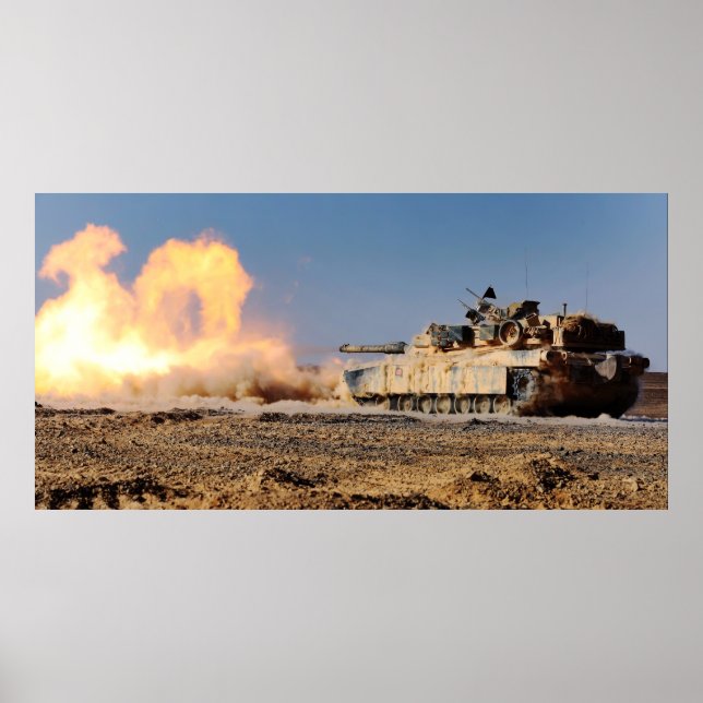 Poster Tanque de Batalha Principal de Abrams M1A1 (Frente)