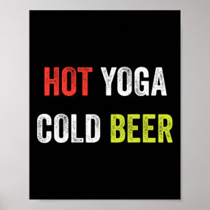 Poster Tanque de Treino de Ioga Quente Cerveja Fria Múscu