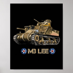 Poster Tanque médio americano M3 Lee da 2ª Guerra Mundial
